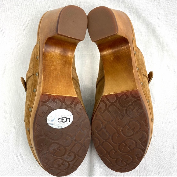 UGG Suede Mule Clogs with Fringe Buckle - Picture 6 of 6